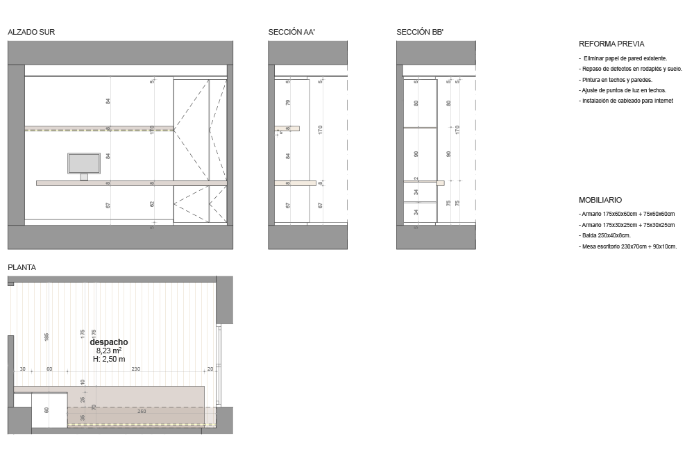 JFM Arquitecto - Planos de proyecto de Apartamento FH Despacho