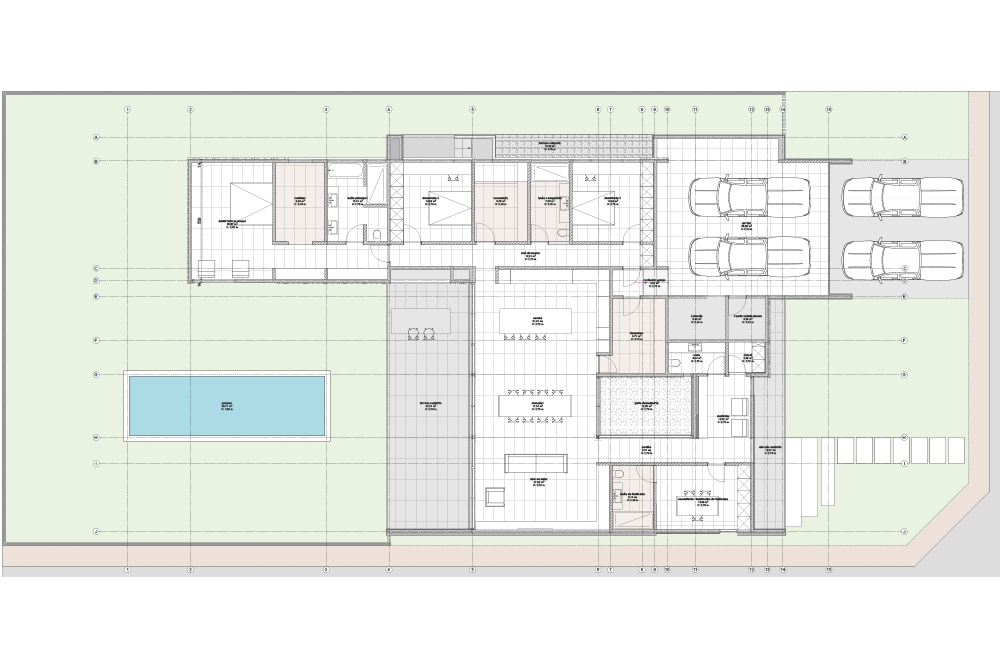 JFM Arquitecto - Planos de proyecto de Villa HH Planta Baja